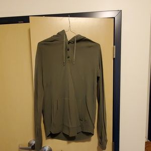 American Eagle Military Green Henley Hoodie